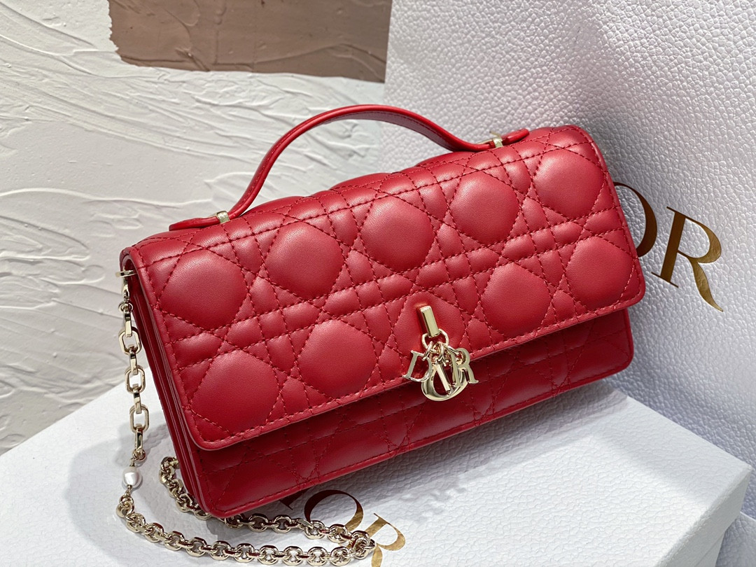 miss D*or mini bag crimson red s0980onmj-m57r 21 x 11.5 x 4.5 cm