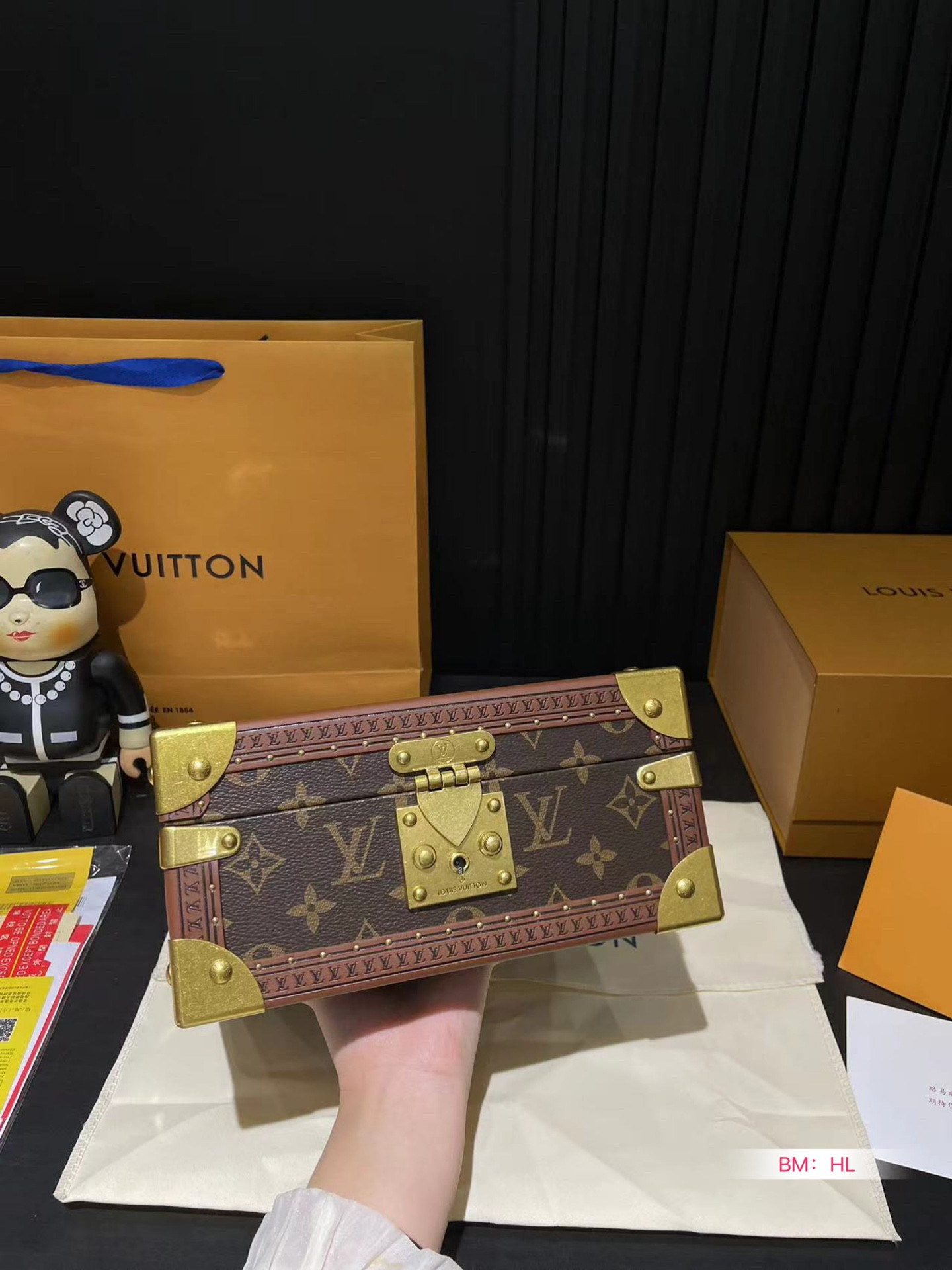 LV M13513 Jewelry Box blackish white 9.4 x 4.9 x 9.4 inches