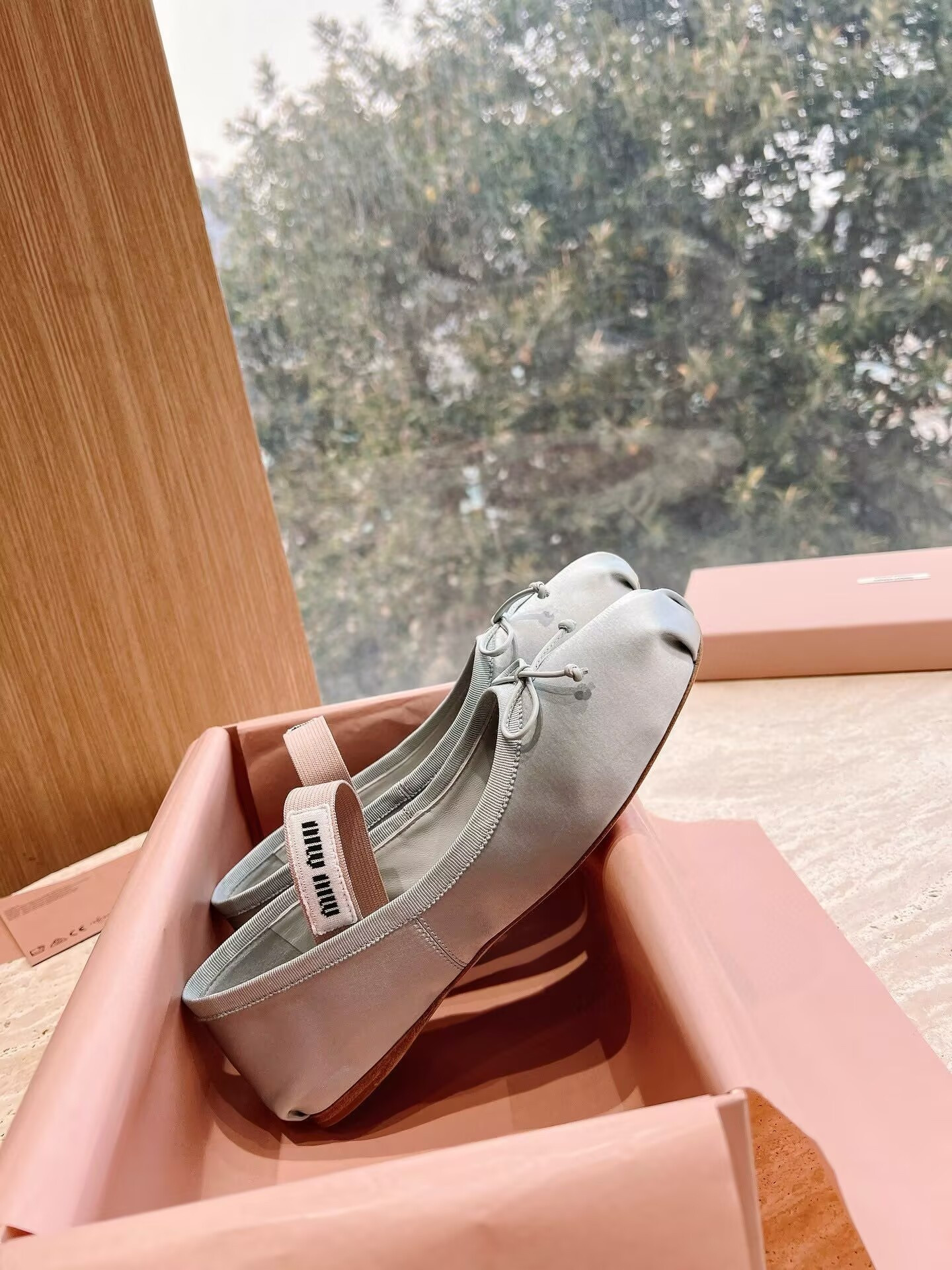 UA Miu Miu Satin Ballerinas