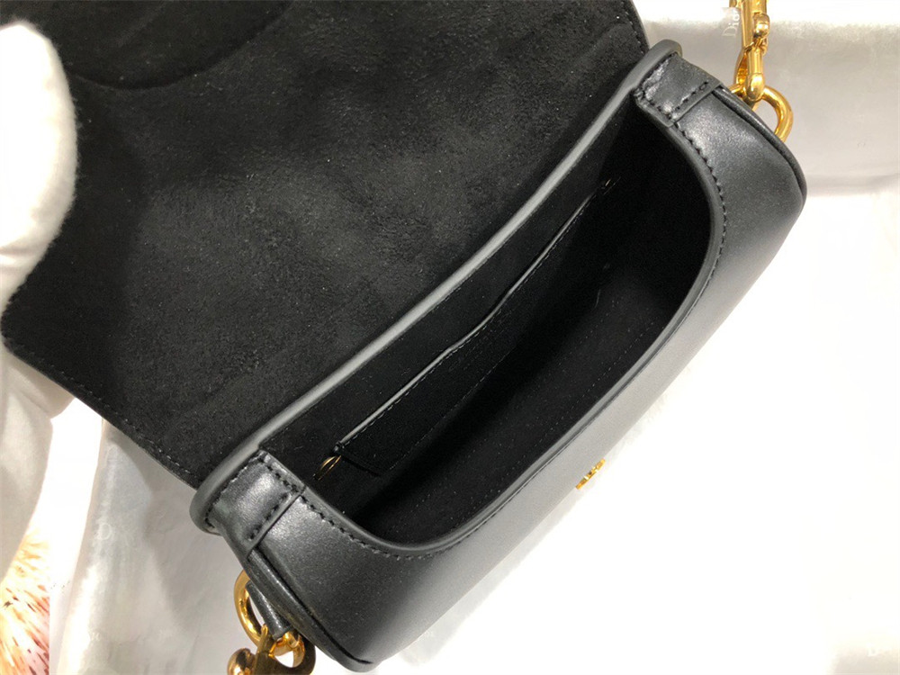 medium D*or bobby bag black box calfskin