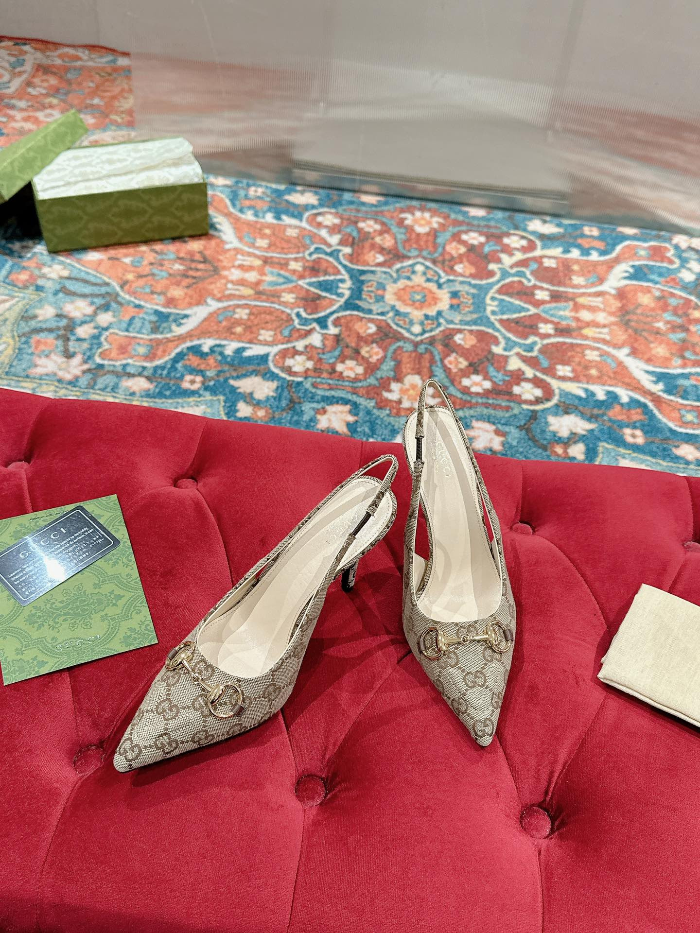 ua G*u*i horsebit slingback pump high heel