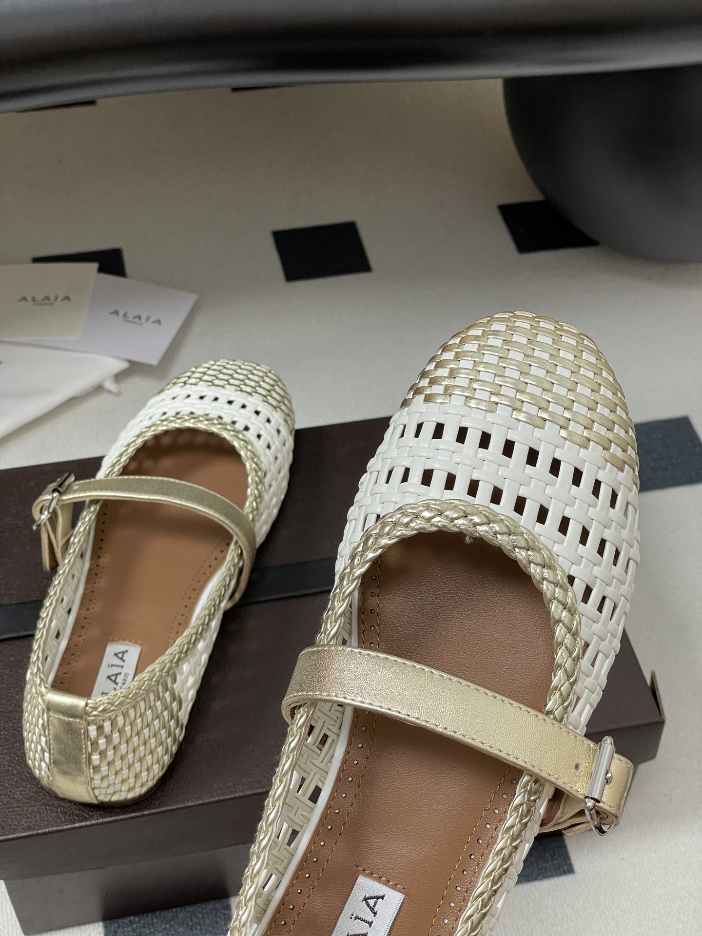 UA Alaïa Hollow Woven Mary Jane Flats(Customized Size 7-10 days production time)
